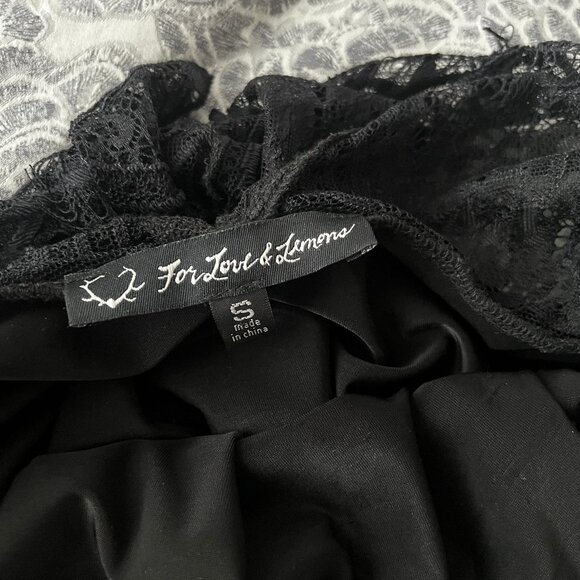 For Love And Lemons Low Back Black Lace Dress Size Small - Picture 8 of 9